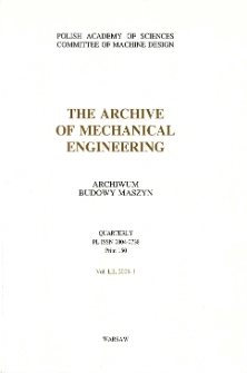 Archive of Mechanical Engineering