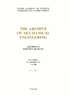 Archive of Mechanical Engineering