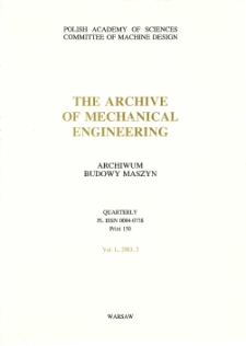 Archive of Mechanical Engineering