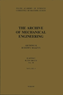 Archive of Mechanical Engineering