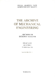 Archive of Mechanical Engineering